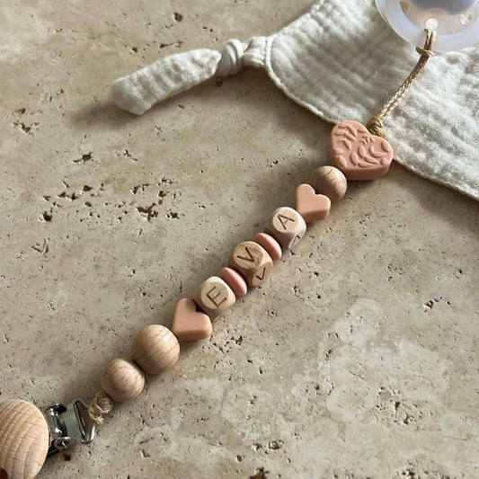 Attache-tétine COEUR FLORAL